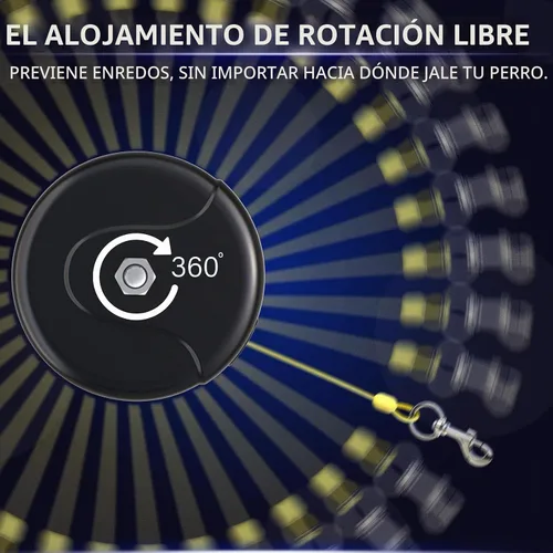 Vista 4 de Cable y estaca de amarre para perros de 30 pies, anclaje de acero en espiral pesado de 360° sin enredos y correa retráctil para perros pequeños a