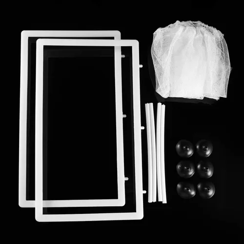 Vista 5 de TEHAUX Caja transparente de cría de peces, multifuncional, de plástico, con ventosas, para peces agresivos, guppy payaso, fácil de instalar