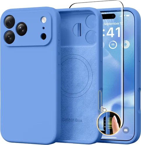 Vista 67 de GolbinBox Funda magnética para iPhone 17, compatible con MagSafe, cubierta de silicona integrada para control de cámara, funda de silicona líquida a