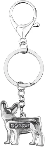 Vista 5 de Enamel Alloy French Bulldog Keychain Pet Dog Keyring For Women Girls Bag Wallet Charms Gift