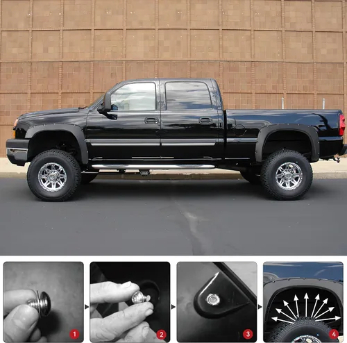 Vista 3 de LEDKINGDOMUS Kit de salpicaderas delanteras y traseras compatibles para Chevy Silverado/GMC Sierra 1999-2006 1500 2500HD 3500HD