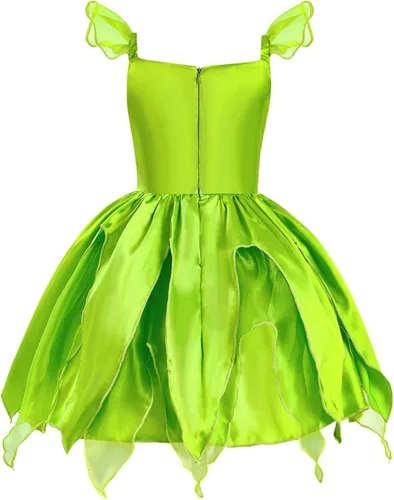 Vista 3 de Vestido de princesa Tinkerbell para niñas disfraz de Halloween y cosplay disfraz de princesa con accesorios