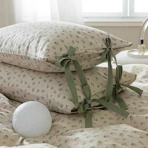 Vista 8 de HIGHBUY Juego de 2 fundas de almohada decorativas 100% algodón con estampado floral para niños y niñas (2 piezas, 20 x 26 pulgadas), cierre de sobre