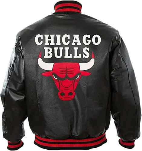 Vista 3 de Chaqueta de cuero de bombardero de béisbol vintage de Chicago para hombre, chaqueta de cuero negro con letras Ultra Game Letterman Baseball Varsity
