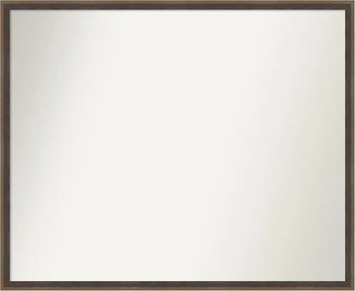 Vista 70 de Amanti Art Brown Bathroom Mirror for Over Sink, 21x33 Custom Made Hardwood Wedge Mocha Rectangle Vanity Mirror, Large Modern Wood Frame, Hangs