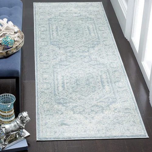 Vista 10 de SAFAVIEH ADR108B - Tapete de la colección Adirondack, 2 pies 1 pulgada x 6 pies, marfil y plateado, diseño de medallón oriental, no desprende