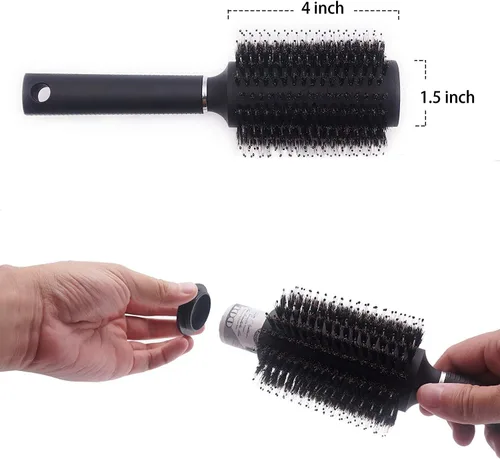 Vista 4 de Charmonic Cepillo para el pelo, cepillo redondo seguro para viajes, cepillo seguro con tapa extraíble discreta con bolsa a prueba de olores, puede