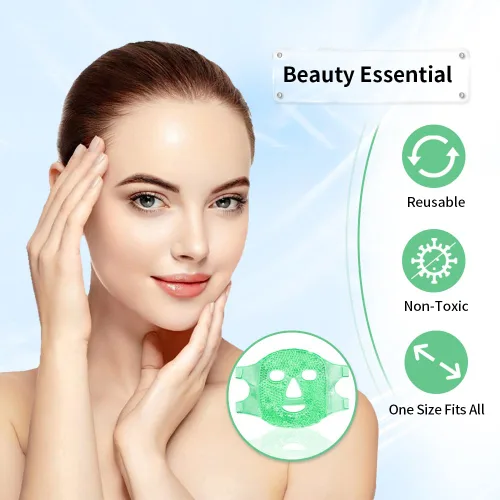 Vista 6 de Máscaras faciales frías, máscara facial de hielo, compresa fría y caliente, ojeras, hinchazón, migrañas y dolor de cabeza, enfriamiento