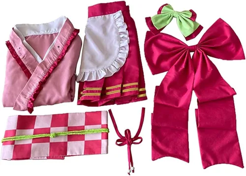 Vista 5 de Cosplay Life Anime Kimetsu Café Maid Lolita Vestido Manga Personaje Merch Conjunto Completo Kimono Disfraz