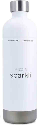 Vista 9 de FIZZIT Botella de Carbonatación de Acero Inoxidable Negro Compatible con Algunos Fabricantes de Soda Botella de Agua con Gas Reutilizable, Apta