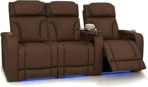 Vista 18 de Seatcraft Luminis 365 - Asiento de cine en casa (fila de 2 biplazas), color carmesí