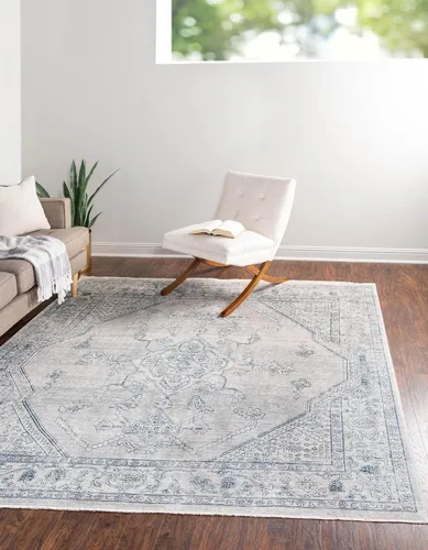 Vista 24 de Unique Loom Newport Collection - Alfombra de área ocre (2' x 3' 11", azul/marrón claro)