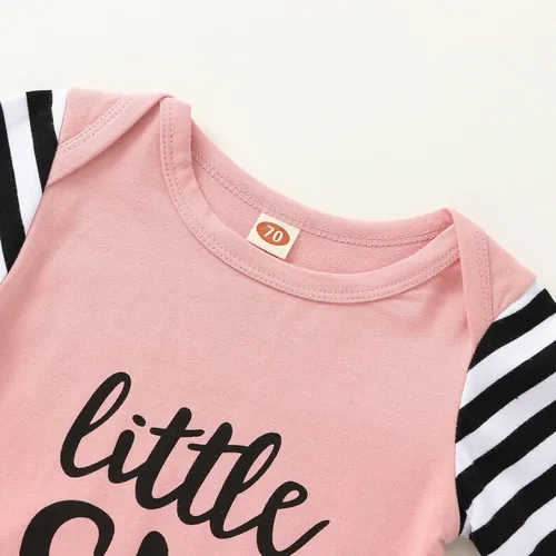 Vista 3 de Camisón de manga larga a rayas para bebé recién nacida