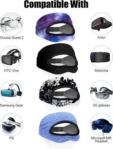 Vista 3 de Busjoy Máscara de realidad virtual transpirable universal máscara de ojo para el hogar para Oculus Quest 2HTC ViveGear VRPlaystation VRVR BoxOculus