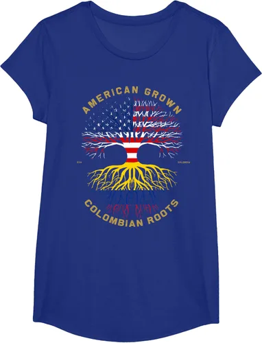 Vista 63 de Camiseta de regalo con la bandera de Estados Unidos con árbol de raíces colombianas