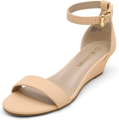 Vista 4 de DREAM PAIRS, Ingrid - Sandalias de tacón bajo con correa de tobillo para mujer