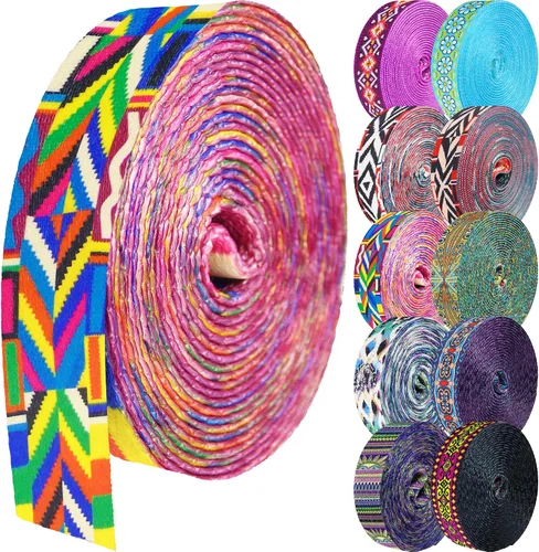 Vista 9 de 1.5 pulgadas Correa de nailon con patrón, correas de cinturón de nailon, correas para bolso, correas para mochila, cinturón de nailon