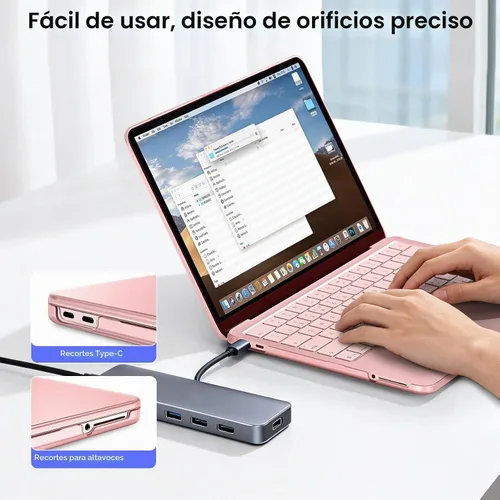 Vista 8 de BlueSwan para MacBook Neo Case 13 pulgadas 2026 Release A18 Pro Chip Modelo Rubor transparente