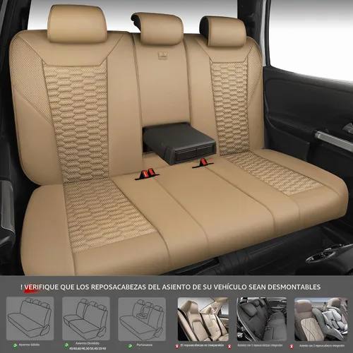 Vista 4 de CAR PASS Juego completo de fundas para asientos de coche de malla de espuma 3D de cuero, fundas para asientos de coche de malla transpirable de Todo