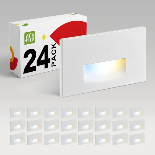 Vista 27 de ASD Lámpara LED Empotrada para Escalones, Iluminación de Peldaños para Escaleras de Exterior e Interior 3CCT, Regulable, Impermeable, Listado ETL