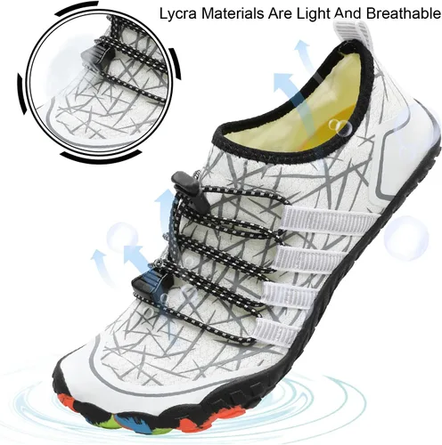 Vista 4 de L-RUN - Zapatos deportivos para el agua, calzado acuático unisex con sensación descalza para natación, senderismo, caminar