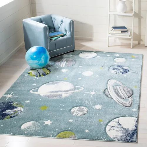 Vista 6 de SAFAVIEH Carousel Kids Collection - Alfombra decorativa de 2 x 3 pies, color gris y lavanda, no desprende pelusa y de fácil cuidado, ideal