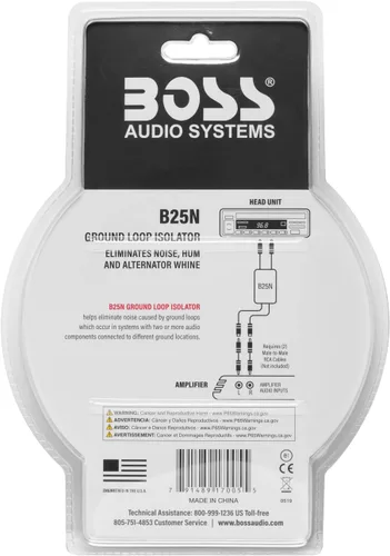 Vista 3 de BOSS Audio Systems Filtro de ruido de sonido del coche B25N, aislador de bucle de tierra