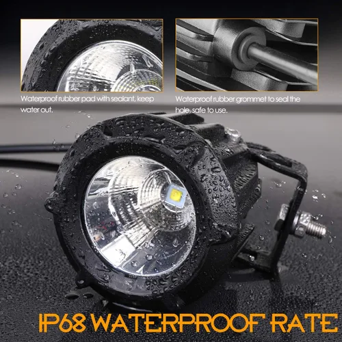 Vista 5 de Nirider - Luces de conducción LED, 2 unidades de 50 W CREE redondas de 3.5 pulgadas, luces antiniebla para motocicleta, combo de inundación, luces