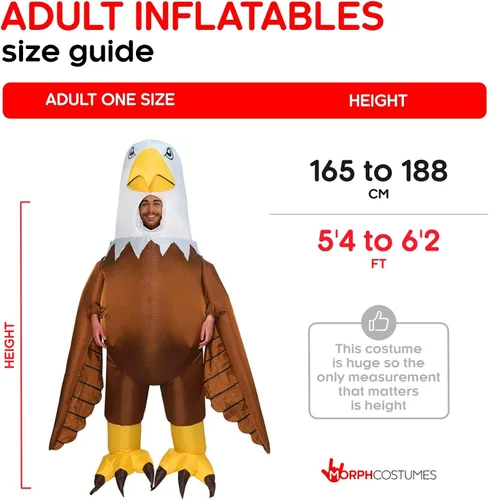 Vista 6 de Morph Disfraz inflable de águila para adultos disfraz de Halloween para adultos