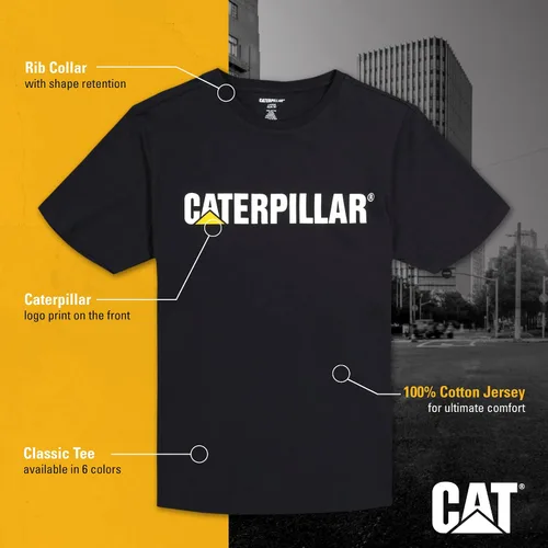 Vista 2 de Cat erpillar - Camiseta de manga corta para hombre, cuello redondo, corte ajustado