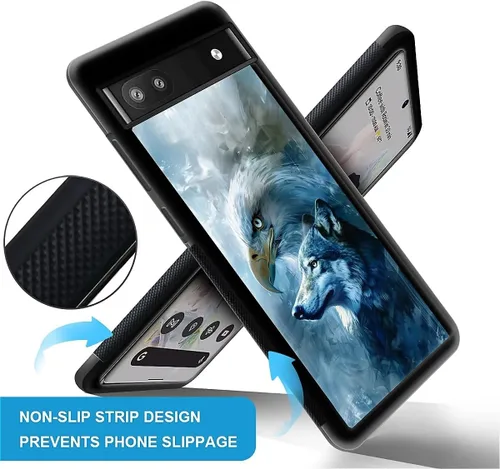 Vista 1105 de Compatible con Google Pixel 4A 5G Mobile Case Creative Acrylic Panel trasero Silicona Protección Grip especialmente diseñado para Google Pixel 4A 5G