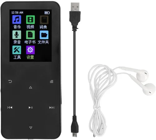 Vista 6 de Reproductor MP3 Z6 con Bluetooth 5.0, 96GB, radio FM, grabadora de voz, reproductor de música portátil, cuerpo de metal, sonido de alta fidelidad
