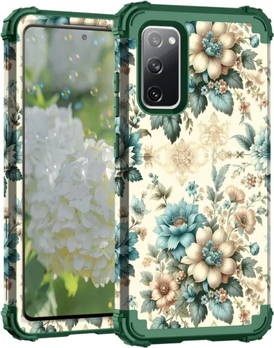 Vista 56 de Hocase Funda para Galaxy S20 FE 5G, Protección resistente a prueba de golpes, goma de silicona suave + parachoques de plástico duro, funda