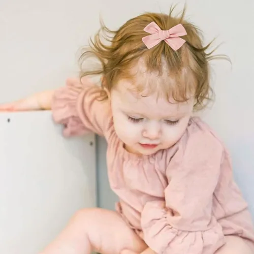 Vista 6 de Niceye Paquete de 24 lazos para el pelo de bebé para niñas, pinzas para el Albaricoque