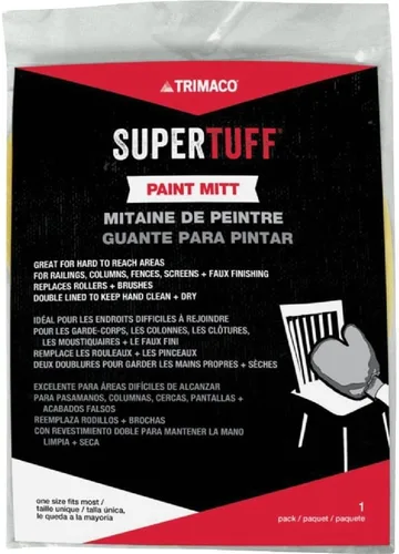 Vista 4 de Trimaco SuperTuff 10901 - Guante de pintor con pulgar, color blanco