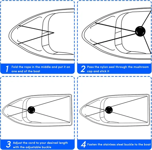 Vista 7 de Postes de soporte ajustables para cubierta de barco con correas, postes de barco con correa y gancho de acero inoxidable de 1 pulgada de ancho x 3.5