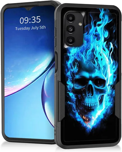 Vista 15 de Funda para Galaxy A14 5G, resistente de doble capa híbrida de policarbonato duro, goma suave, a prueba de golpes, funda protectora resistente