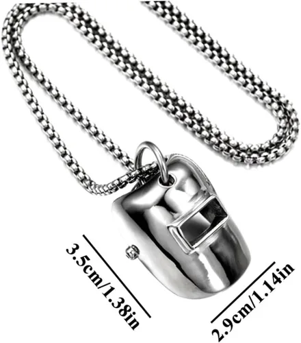 Vista 5 de Havamoasa Collar hiphop soldador casco colgante cuello cadena plata joyería regalo para hombres mujeres