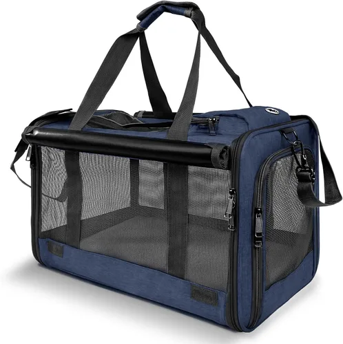 Vista 10 de GAPZER Transportador de mascotas para gatos grandes, bolsa de viaje de animales de lados suaves para gatos medianos de hasta 20 libras, lavable