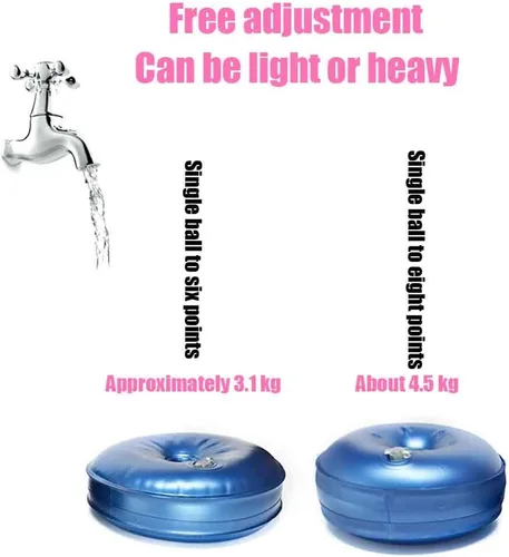 Vista 4 de Juego de 2 mancuernas portátiles ajustables rellenas de agua, juego de equipo de fitness ecológico para entrenamiento muscular de brazo