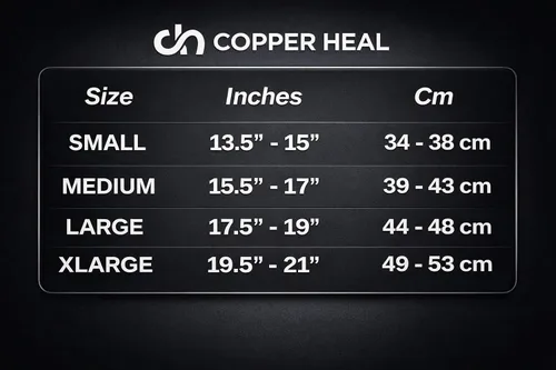 Vista 4 de COPPER HEAL Rodillera de compresión garantizada con el más alto contenido de cobre infundido para apoyar los músculos y articulaciones rígidos