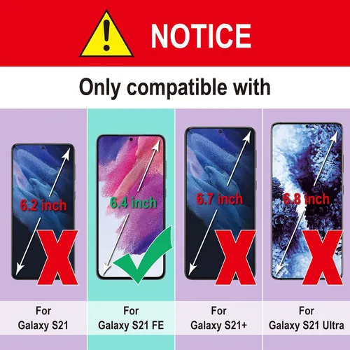 Vista 7 de AACL - Paquete de 3 protectores de pantalla para Samsung Galaxy S21 FE (6.4 pulgadas) Fingerprint Unlock, HD Clear, Case-Friendly, Alignment Tool
