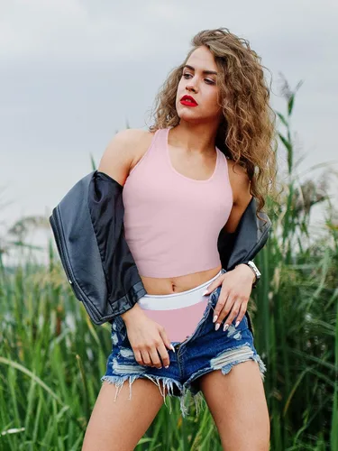 Vista 3 de Boao 4 camisetas básicas sin mangas de espalda cruzada para mujer