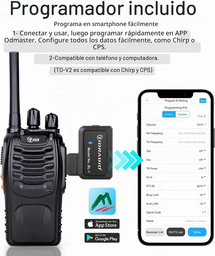 Vista 3 de TIDRADIO 5.5 Mile Walkie Talkies with 6-Way Charger +Wireless Programmer