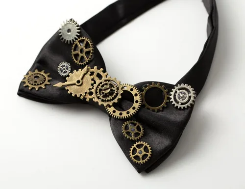 Vista 5 de KOGOGO Steampunk Gears Bowtie - Accesorio de disfraz retro, Negro