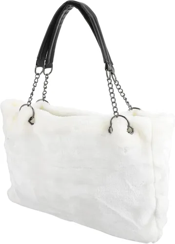 Vista 5 de Bolso de hombro de felpa individual de gran capacidad, bolso de mano mullido para mujeres y señoras, lindo bolso diario portátil
