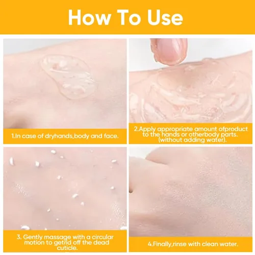 Vista 2 de Exfoliante de gel exfoliante naranja para cara y cuerpo - Exfoliante diario suave para suavizar y refrescar la piel opaca, textura de gelatina a