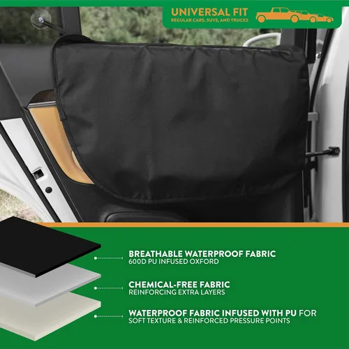 Vista 5 de Plush Paws Products Protector de puerta de automóvil de alta calidad, lavable e impermeable, cubierta interior para automóvil, camión y SUV