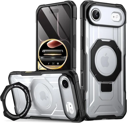 Vista 8 de Funda Poetic Spartan con soporte de anillo para iPhone 17, [Botón de control de cámara][Compatible con Magsafe], funda protectora de cuerpo