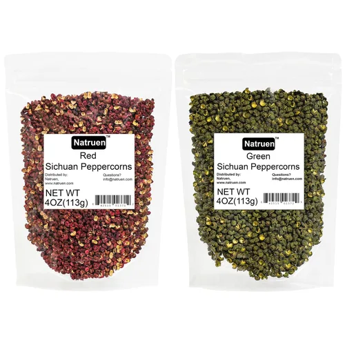 Vista 8 de Natruen Szechuan Granos de pimienta verde de 4 onzas, granos de pimienta enteros de Sichuan con sabor fuerte, esencial para mapo tofu, pollo Kung